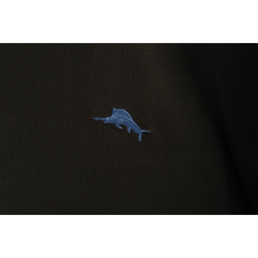 Tommy Bahama Mens XL Faded Supima Cotton Knit Collared Golf Polo Shirt Black - Picture 4 of 14